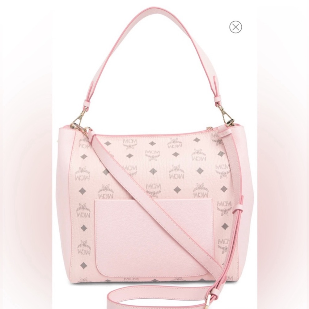 NWT MCM power pink medium size hobo crossbody bag